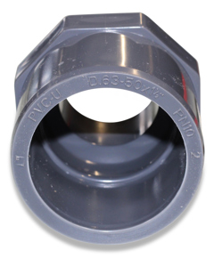 Überg-Nippel 50I x 1 1/2"A PVC aus Rohr
